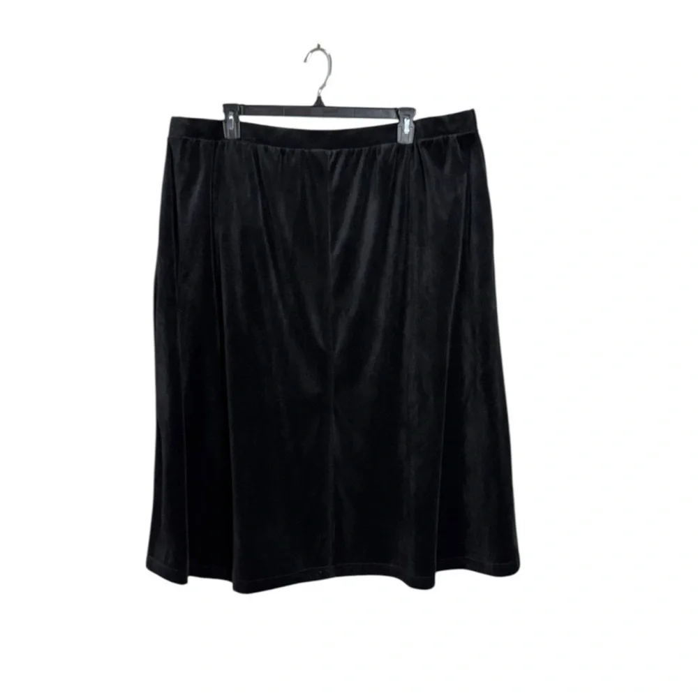 Vintage Black‎ Velvet Midi Skirt Size 3X Whimsigoth Fairy Grunge Holiday NYE